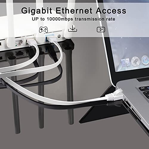 SOEYBAE Cat 7 Câble Plat de Réseau Ultra Mince Gigabit réseau