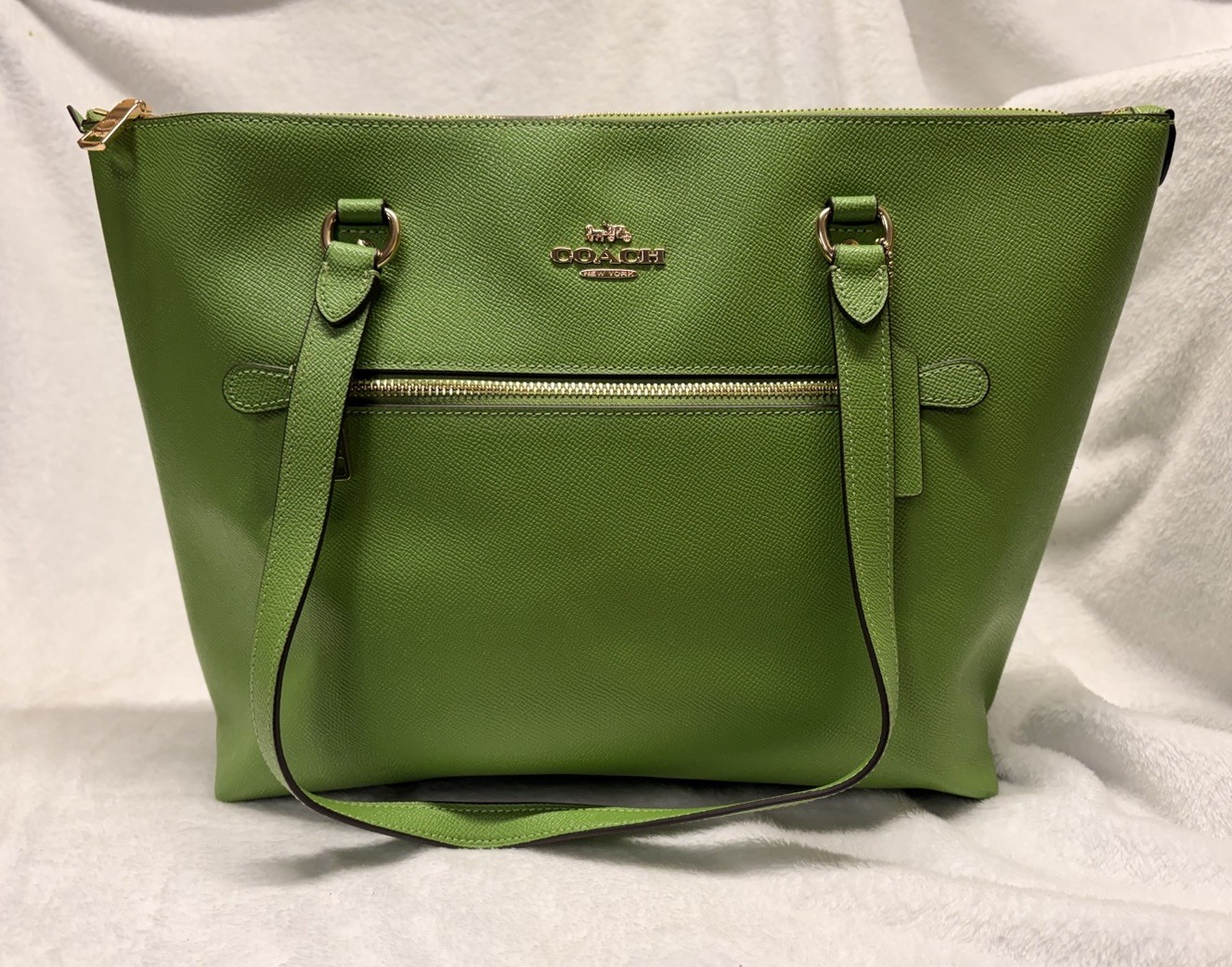 COACH WOMEN'S XGRN GALLERY LEATHER ZIP TOTE BAG - AUTHENTIC