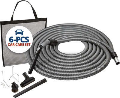 Ultimate Car Care Central Vacuum Attachment Set with 50FT Hose & Tools
