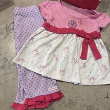 American Girl Bitty Baby EUC Girl's Size s 3 Pink  Purple Pajamas w/gift wrap