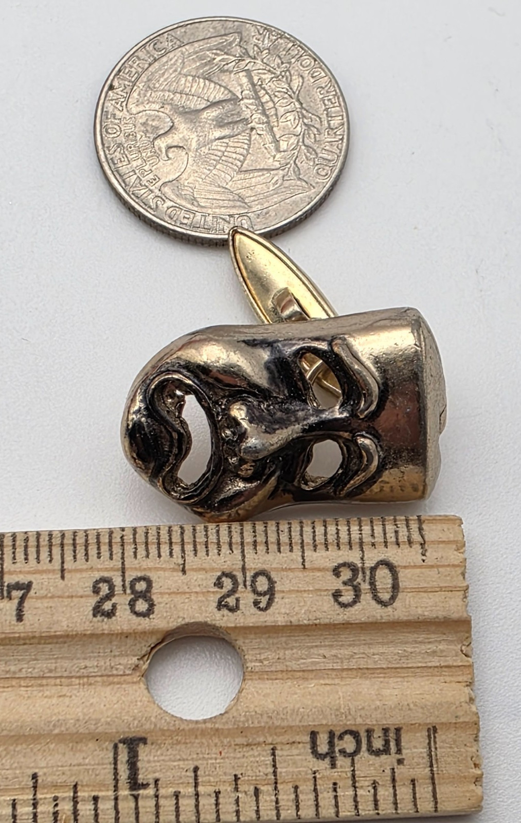 Comedy Tragedy Mask Cufflinks Solid Brass Vintage… - image 8