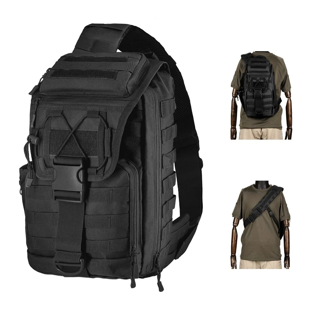 Tactical Sling Bag for Men, 30L Extra Large Tactical Bag with Bottle Holder, ...