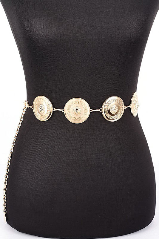 Round Disk Shiny Fashion Chain Belt