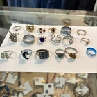 Lot of 18 Costume Fashion Jewelry Rings Gold Silver Tone Vintage Modern Retro