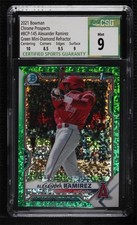 2021 Bowman Green Mini-Diamond Refractor /99 Alexander Ramirez CSG 9 Mint 02f5