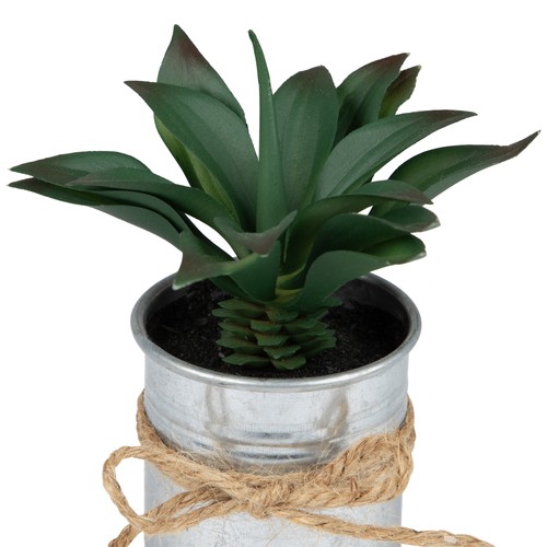 Northlight 5" Decorative Tropical Green Artificial Folliage in Tin Planter - Picture 6 of 6
