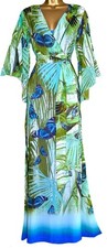 Monsoon Hummingbird Kimono Sleeve Butterfly Floaty Holiday Maxi Dress - Size 18