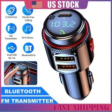 Bluetooth Car Radio Adapter Wireless FM Transmitter QC3.0 PD Fast Charger MP3