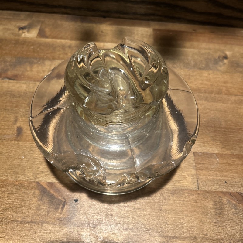 Large Glass Insulator Corning Pyrex Clear Glass 233 5.5in tall x6.5in wide chips