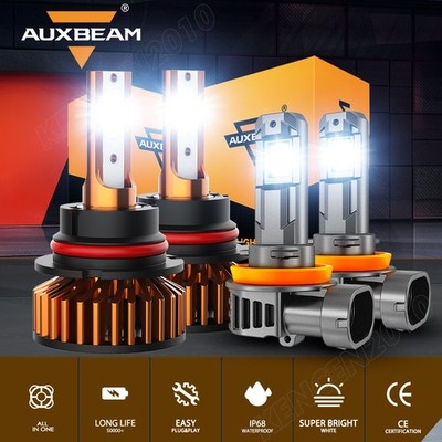 For Nissan Versa Note 2014-2019 AUXBEAM LED Headlight Hi-Lo Beam+Fog Light White