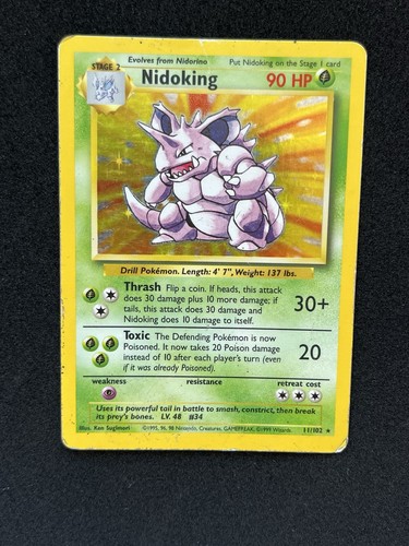 Pokémon TCG Nidoking Holo Card Base Set 11/102 1999