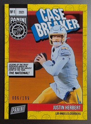 Justin Herbert 2021 Panini The National Football Case Breaker #CB4 Chargers /199