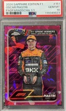 2024 Topps Chrome Formula 1 Oscar Piastri 1/1 Sapphire Padparadscha PSA10