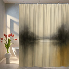 Elegant Black and Cream Shower Curtain for Modern Bathrooms