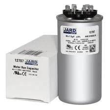 40 + 7.5 uf MFD 370 440 VAC Round Dual Capacitor 12787 Replaces C34075R C44075R