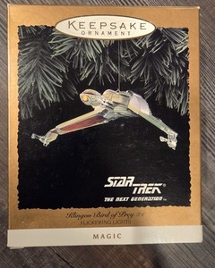 NEW Star Trek 1994 Klingon Bird Of Prey Hallmark Magic Christmas Ornament in Box