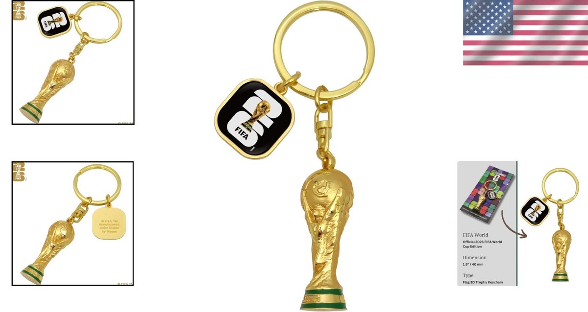 Official FIFA World Cup 2026 Trophy Key Chain - Lightweight