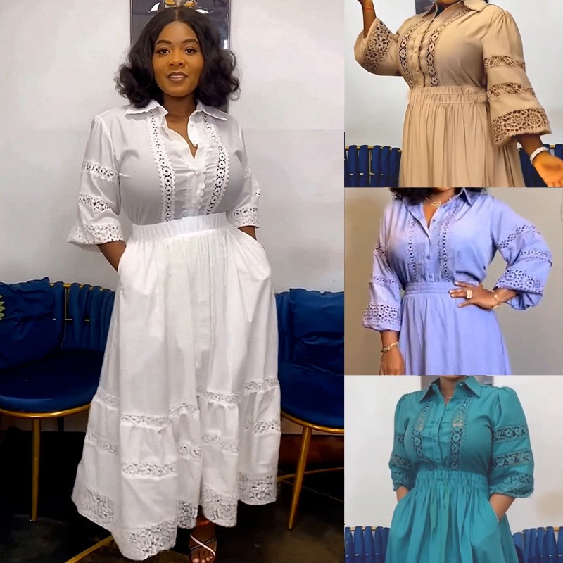 2PCS Plus Size Women Blouse Top Long Skirt Sets Vintage Evening Dresses  African