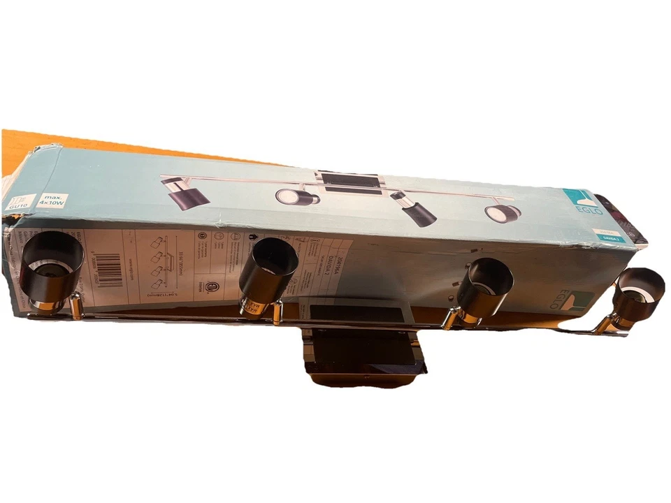 Luminária de teto Eglo 204196A Davida-2 4 luzes 34"W trilho fixo - Preto - Imagem 2 de 4