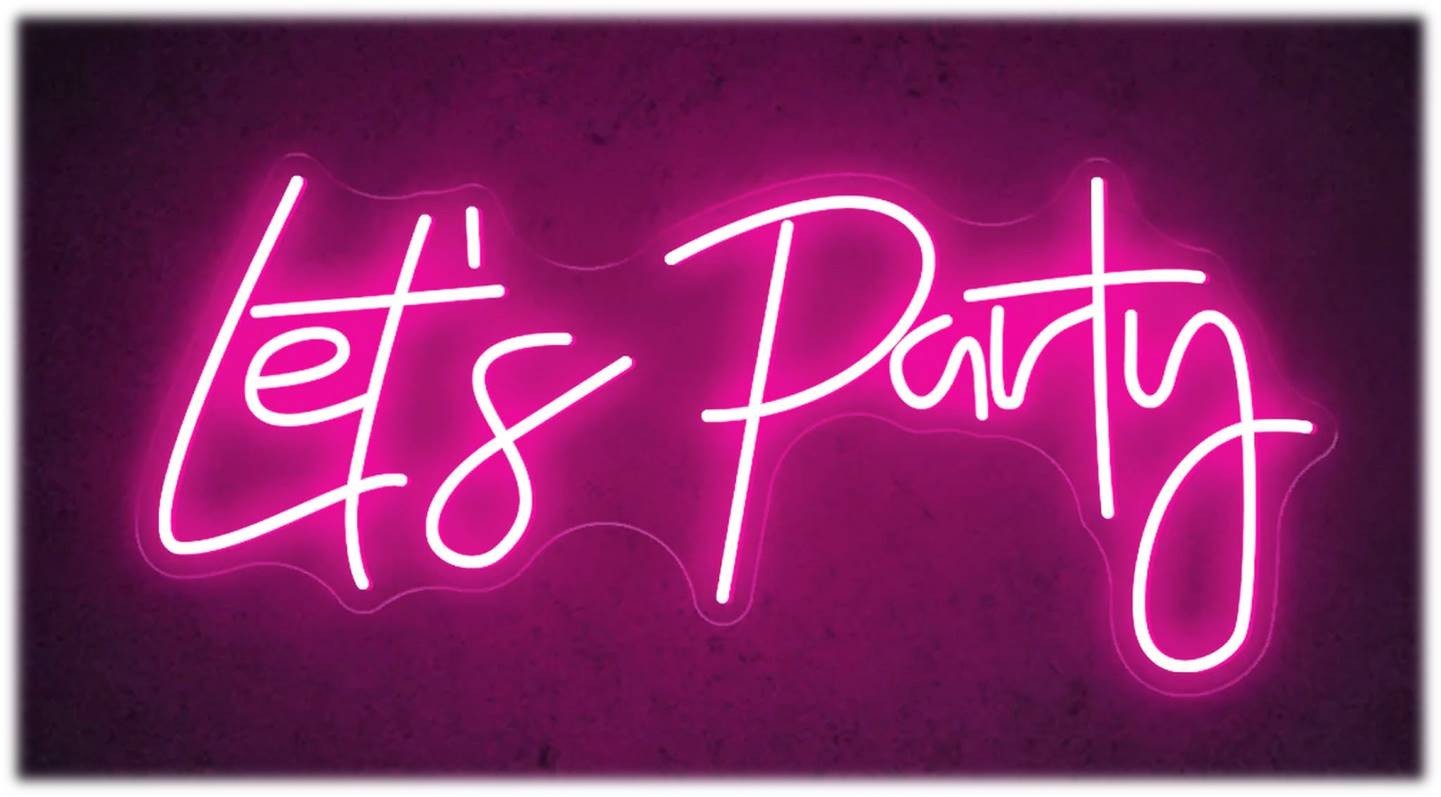 Idea Regalo Top: Scritta Luminosa Let's Party 60cm Neon LED