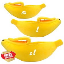 DSDESHU Banana Cat Bed Small Dog Plush Yellow Pet Cave Hideaway