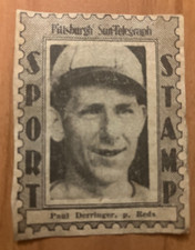 CINCINNATI REDS: 1936 Pittsburgh Sun-Telegraph Sport Stamp Paul Derringer
