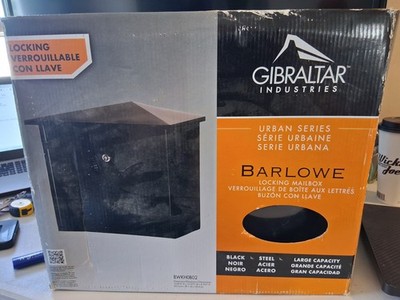 Gibraltar Mailsafe Steel Lockable Security Wall Mount Mailbox Barlowe Key Black