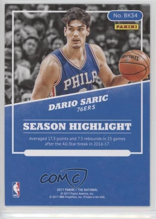 2017 Panini National Convention Rookies Escher Squares /25 Dario Saric #BK34 - Image 2 of 2