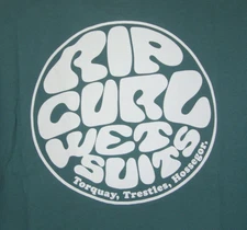 Rip Curl Wet Suits Retro T-shirt Men's XL Dark Green Standard Fit Circle Logo