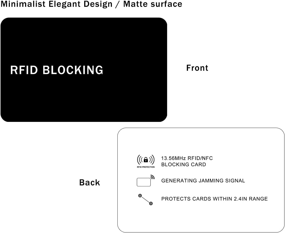 RFID Blocking Card - 5 Pack, Contactless NFC Credit Card ID Protection Safe Bank