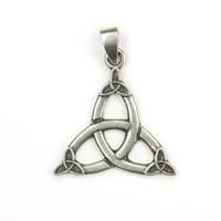 KettenanhäNger Keltische Knoten 3Cm Silber 925 Amulett Skandinavisches Triskele