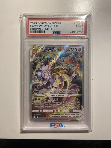 Pokémon Mewtwo VSTAR GG44 Crown Zenith Galarian Gallery Ultra Rare PSA 9 Holo