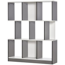 HOMCOM Libreria Moderna a 8 Ripiani in Truciolato 100x27x124 cm Grigio Carbone