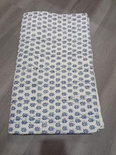 Indian Hand Block Print Kantha Quilt Bedspread Throw Cotton Blanket Single Size - Picture 2 of 8
