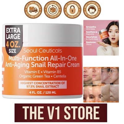 Revitalize Your Skin: 4oz Snail Mucin Cream with 97.5% Effectiveness for Youth