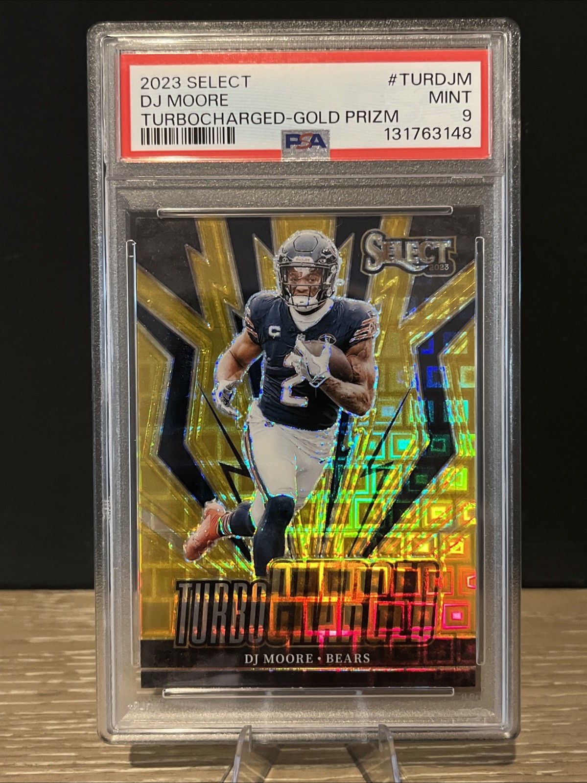 🔥Pop 1 None Above- 2023 Panini Select - Turbocharged DJ Moore Gold Pandora /10