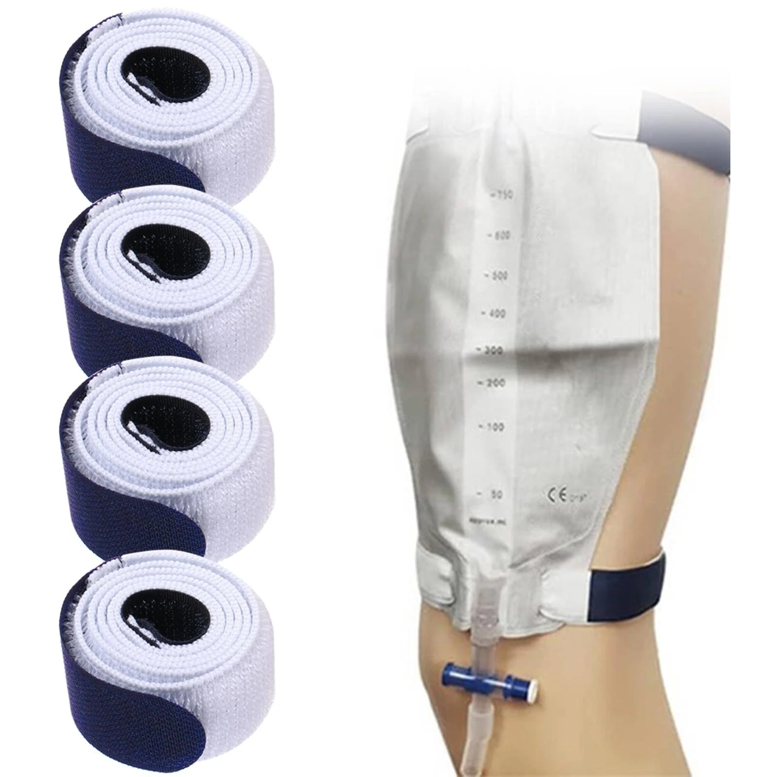 Catheter Leg Bag Strap 26''X 1'' Urine Drainage Bag Straps 4 Pcs Leg Urinary ...