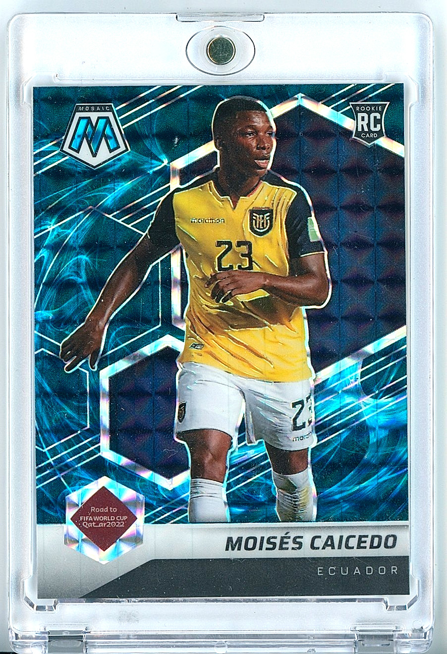 2021-22 Mosaic World Cup Moises Caicedo Genesis Prizm SSP Rookie RC #78 Ecuador