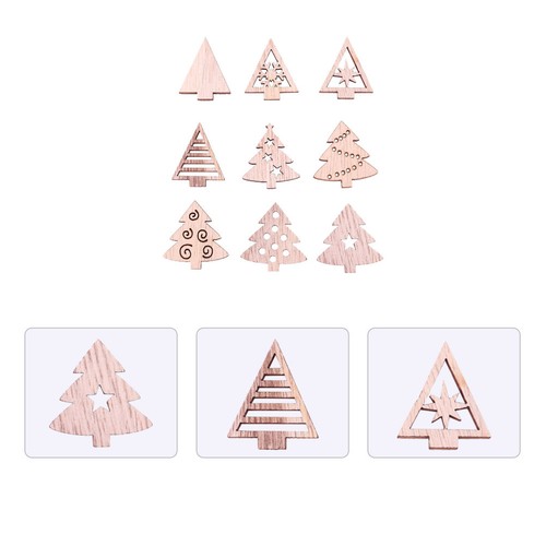  100 Pcs Embellissements Bois Pour L'artisanat Ornement Artisanal - Zdjęcie 5 z 12