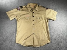 Boy Scout Of America Shirt Men XL Made In USA Uniform Patches Short Sleeve