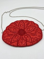 Vintage Bijoux Terner Red Beaded Evening Bag Clutch Purse