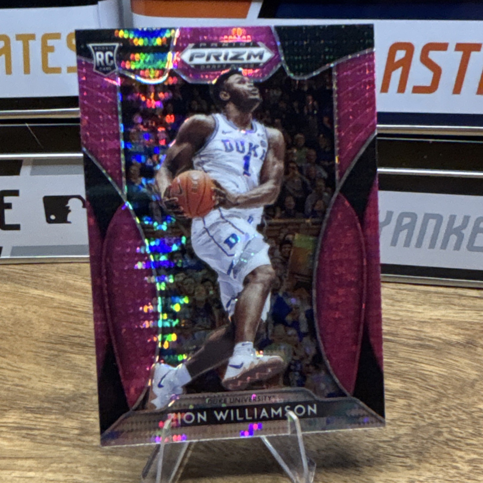2019-20 Panini Prizm Draft Picks Pink Pulsar Rookie Zion Williamson #1 Duke Card