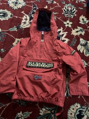 Napapijri Red Child Skidoo Anorak Jacket Belted Taped Seams Size 02 Indonesia 2t