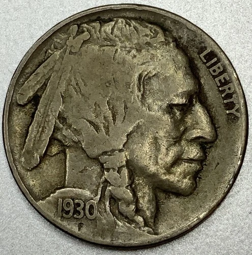 1930-S Buffalo Nickel 5C 5 Cents San Francisco Mint F/VF Fine - Very Fine ST276