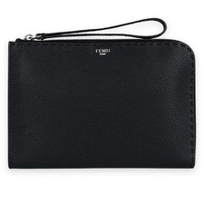 Fendi Pochette en cuir avec logo en lettres pour homme (noir) 7N0153 131224742