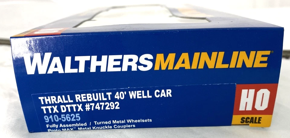 Walthers Ho Thrall Rebuilt 40' Well Car TTX DTTX &747292 New 910-5625 - Image 2 of 4