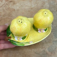 CornerRuby Lemon Salt  Pepper Shakers Yellow kitchen country kitsch Fruit