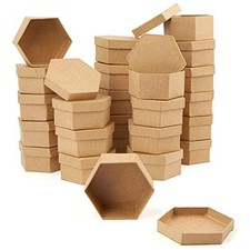 Paper Mache Hexagon Shaped Boxes- 24 Pieces These Small Hexagon Papier Mache...