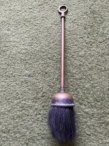 Vintage MCM  Brass Fireplace Broom Brush 13” Long