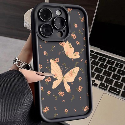 For iPhone Samsung Xiaomi Huawei Fashion Butterfly Flower Case ShockProof Cover